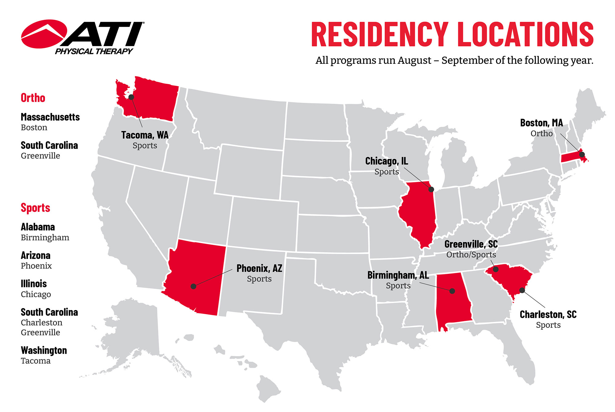 Residency Locations Map