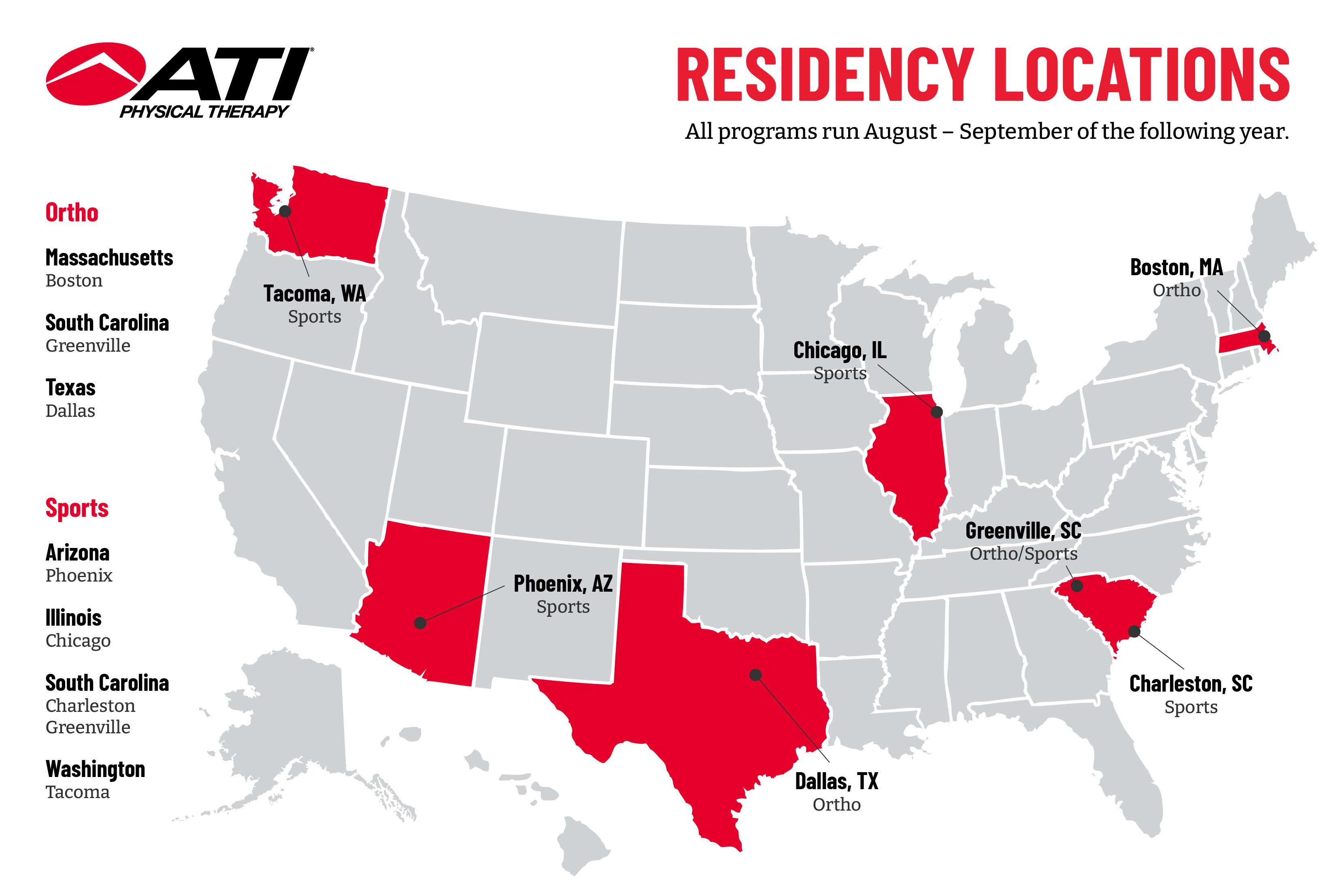 Residency Locations Map