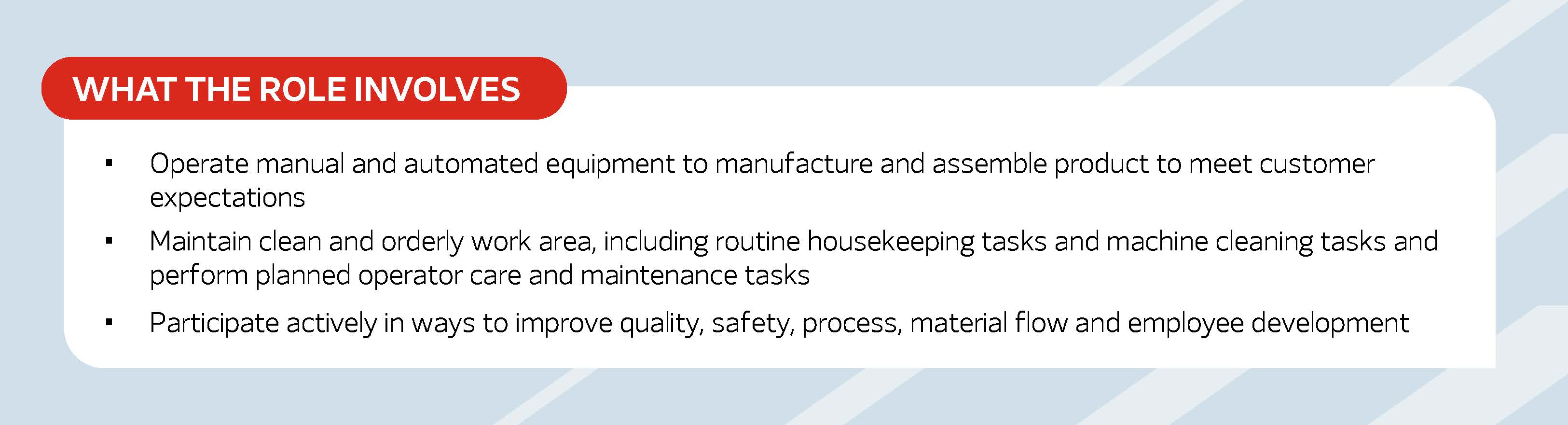 WHAT THE ROLE INVOLVES