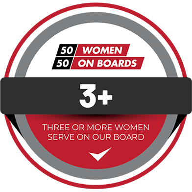50 Women on 50 Boards: Three or more women serve on our board